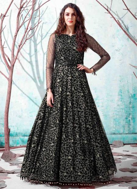 Black Colour Flory Vol 13 Wholesale Designer Gown Catalog 4533