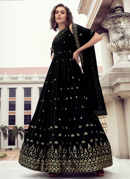 Black Colour Flory Vol 26 Wedding Wear Wholesale Gown Catalog 4813