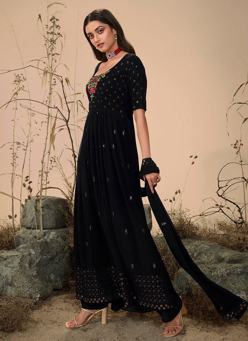 Black Colour Flory Vol 27 Khushboo Wedding Wear Wholesale Salwar Suits Catalog 4828