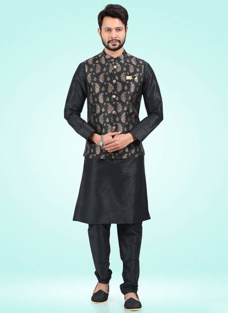 Black Colour Function Wear Exclusive Wholesale Modi Jacket Kurta Pajama 1879