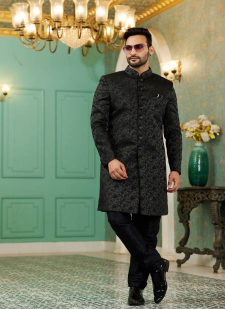 Black Colour Function Wear Mens Indo Western Wholesale Clothing Distribution In India 2728