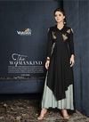 Black Colour Gulnaz Vol 1 By Vardan Embroidery Flaired Riyon Anarkali Kurti Wholesale In India 6004
