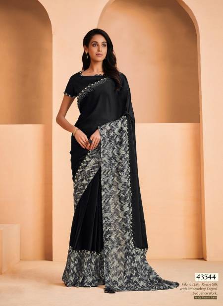 Black Colour Helly By Mahotsav Satin Crepe Silk Wear Saree Wholesale Shop In Surat 43544