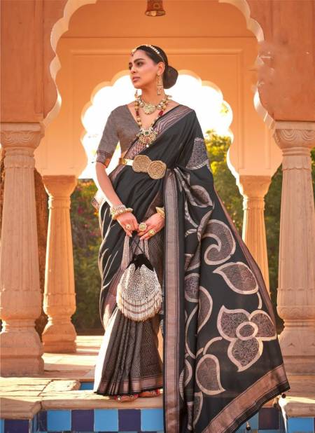 Black Colour Kanyadan By Rewaa Silk Sarees Catalog 751