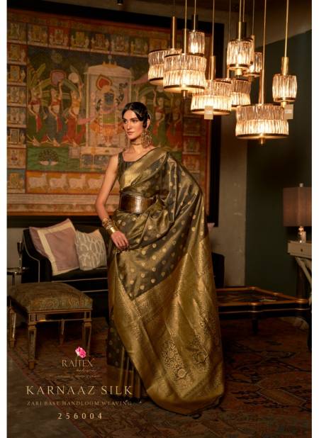 Black Colour Karnaaz Silk By Rajtex Wedding Saree Catalog 256004