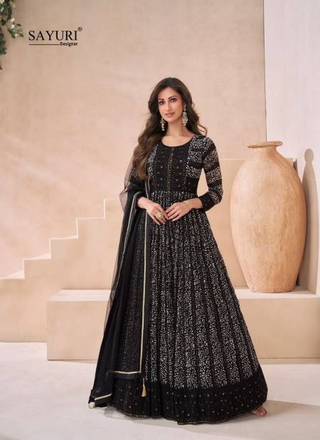 Black Colour Kasheesh By Sayuri Designer Georgette Readymade Suits Orders In India 5556