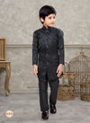 Black Colour Kids Vol 5 Boys Wear Kurta Pajama And Indo Western Catalog K 612