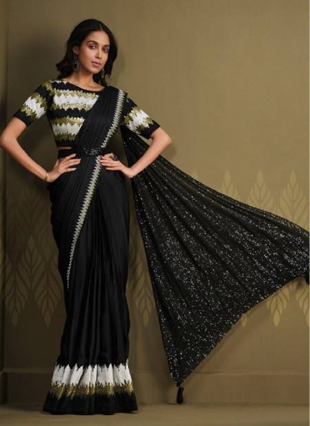 Black Colour La Belle By Mahotsav Designer Saree Catalog 23004