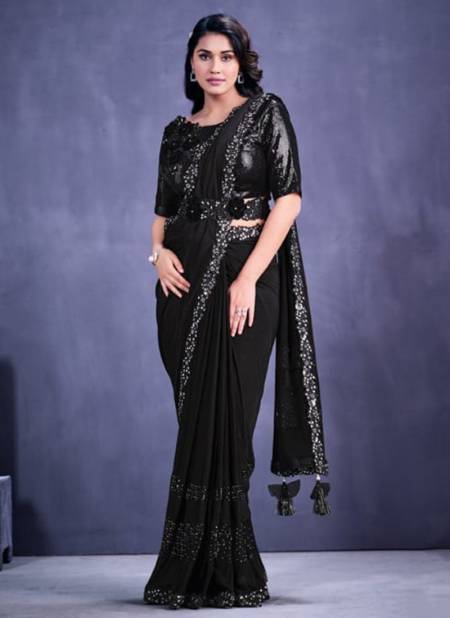 Black Colour MOHAMANTHAN ALANNAH Designer Wholesale Party Wear Sarees 22618