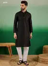 Black Colour Mahotsav Mens Wear Cotton Kurta Wholesale Shop In Surat 45979