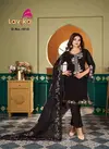 Black Colour Mubarak Vol 3 By Lavika Velvet Embroidery Kurti Bottom With Dupatta Catalog 1010
