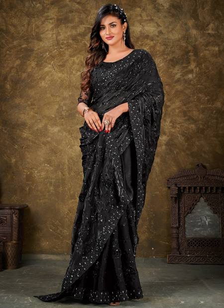 Nayanthara in Black Linen Saree - MS Handloom