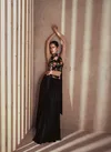 Black Colour Nisha By Sayuri Designer Chinon Silk Readymade Suits Exporters In India 5486