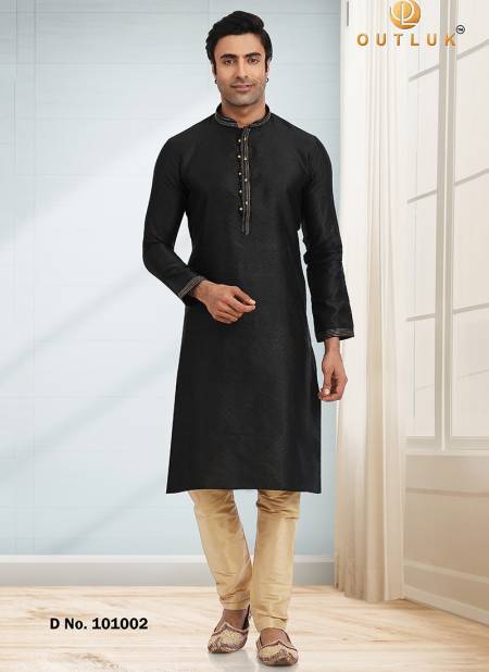 Black Colour Outluk 101 Wholesale Ethnic Wear Kurta Pajama Catalog 101002