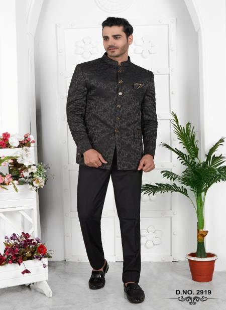 Black Colour Party Wear Mens Desginer Jodhpuri Jacket Wholesale Online 2919