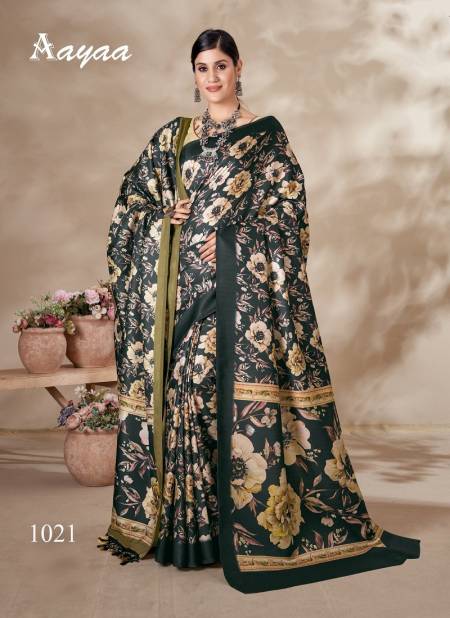 Black Colour Pashmina Vol 3 By Aayaa Pashmina Designer Saree Catalog 1021