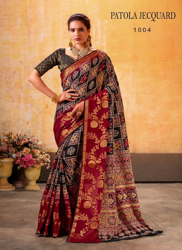 Patola Jequard By Sr Maslin Wedding Wear Saree Exporters In India