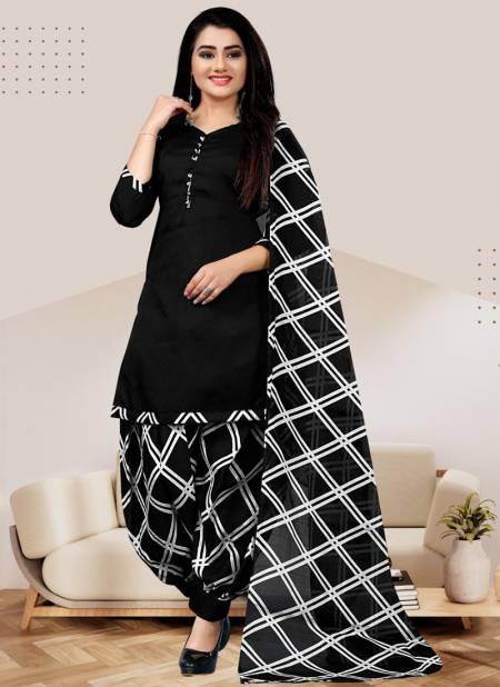 Black Colour Rajnandini Daily Wear Wholesale Cotton Dress Material 3988