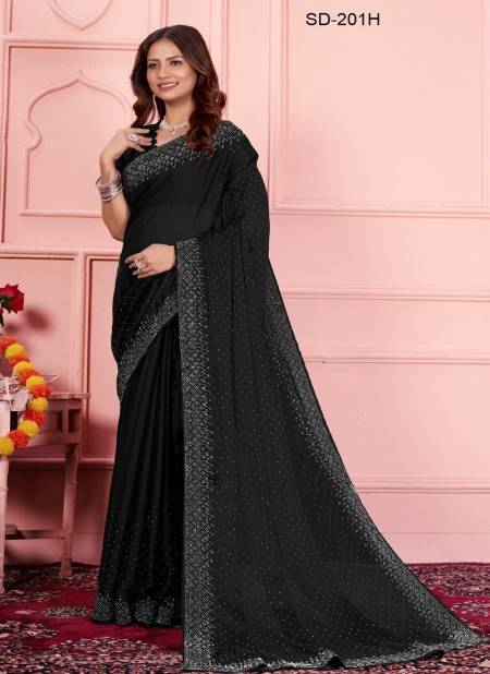 Black Colour SD 201 A To H By Suma Designer Rangoli Occasion Wear Saree Exporters In India SD-201H