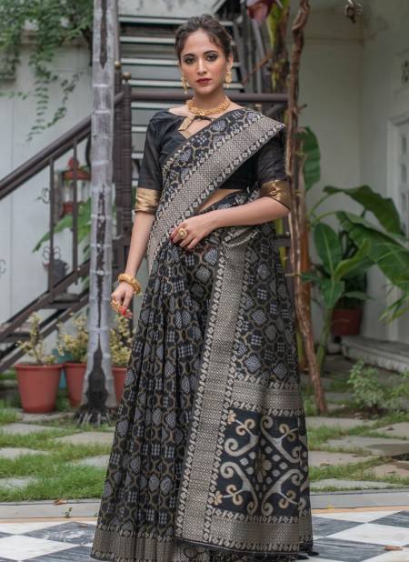 Black Colour Saanjh By Fashion Lab Silk Saree Catalog 1005