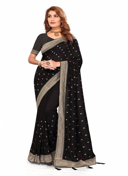 Black Colour Sabhyata By Utsav Nari Vichitra Blooming Embroidery Wholesale Saree In India 2411