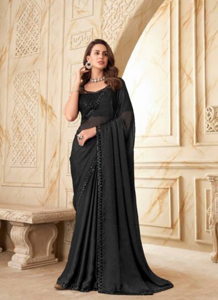 Black Colour Salsa Style 2nd Edition By TFH Party Wear Sarees Catalog 7508