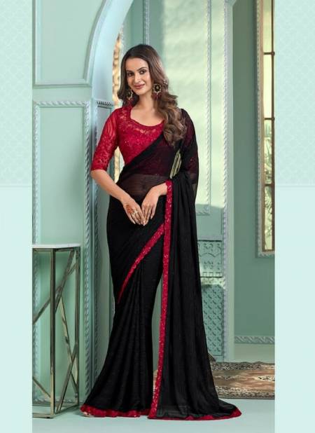 Black Colour Salsa Style 3 By TFH Party Wear Designer Sarees Wholesale Clothing Suppliers In India SLS-7815