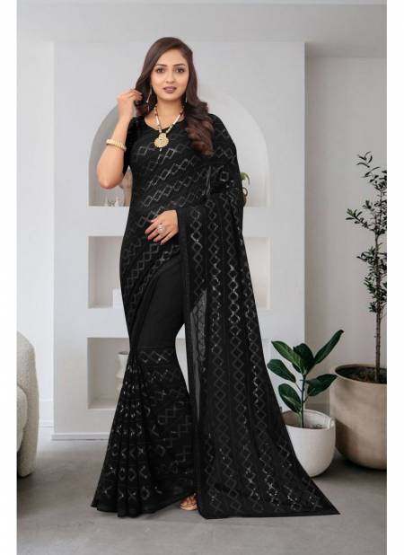 Black Colour Sangrita By Nari Fashion Party Wear Saree Catalog 7091