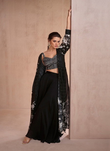 Black Colour Simayaa By Sayuri Chinon Silk Wedding Wear Designer Readymade Suits Manufacturers