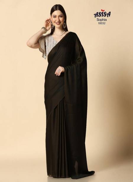 Black Colour Sophia By Asisa Beautiful Burfi Silk Saree Catalog 10032