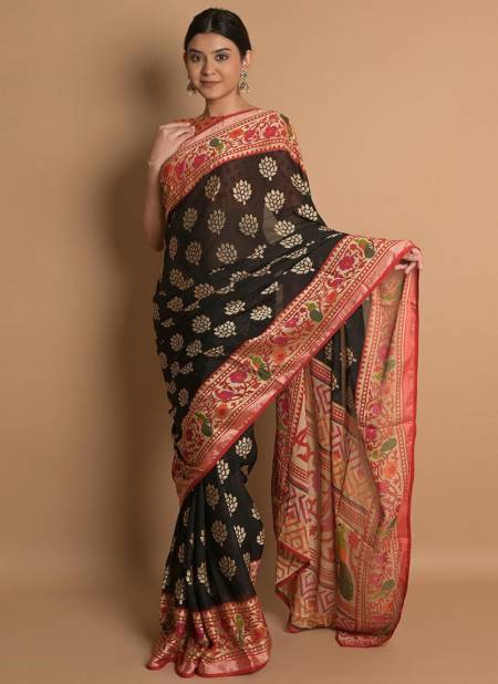 Black Colour South Indian Printed Wholesale Designer Sarees 6801