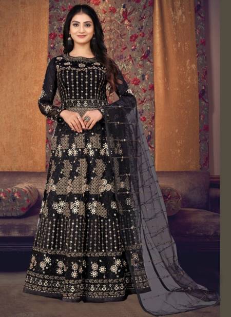 Black Colour Swagat 628 Colors Wedding Gown Catalog 628 A