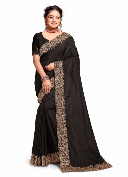 Black Colour Sweety By Nari Fashion Desginer Art Silk Saree Exporters In India 7811