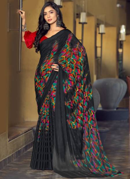 Black Colour Vartika Silk 2nd Edition By Ruchi Silk Sarees Catalog 22201 A