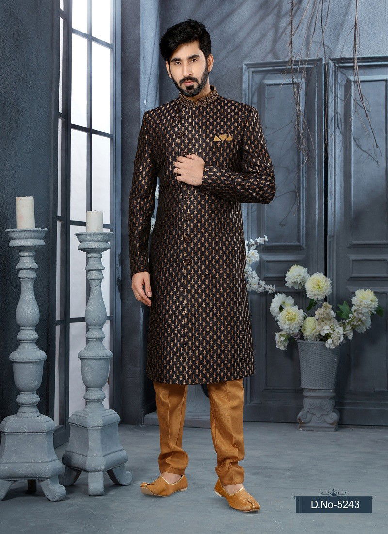 Black Colour Vol 11 Party Wear Mens Indo Western Wholesale In India 5243