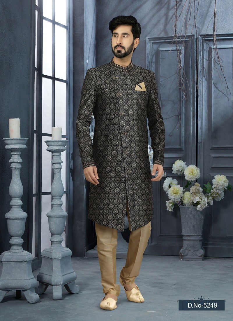 Black Colour Vol 11 Party Wear Mens Indo Western Wholesale In India 5249