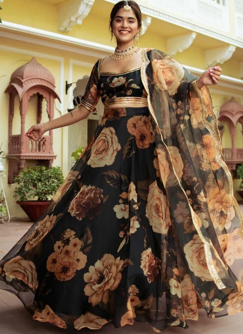 Black Colour Vol 23 By Zeel Clothing Designer Printed Lehenga Choli Orders In India 15054