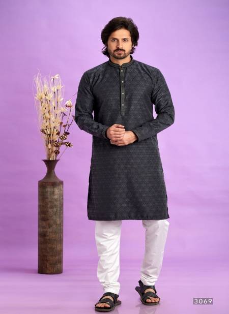 Black Colour Wedding Mens Wear Pintux Stright Kurta Pajama Wholesale Clothing Suppliers In India 3069