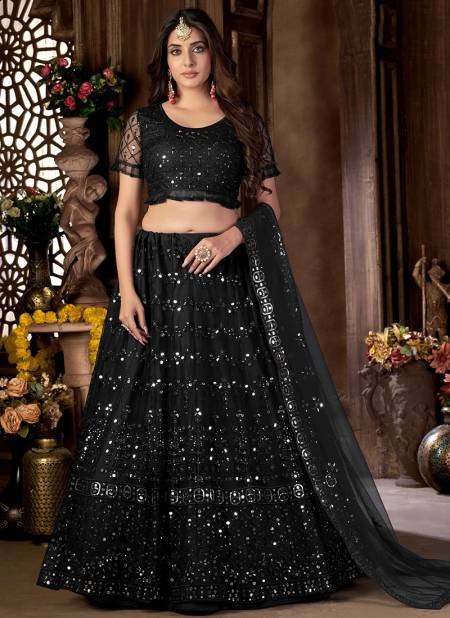 Black Colour Zeeya Mehak Wedding Wear Wholesale Designer Lehenga Choli Catalog 7004