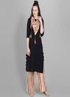 Black Designer Festive and Party Wear Elegant Reyon Foil Print Kurti with Plazzo Collections 3602