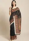 Black Designer Pinted Bhagalpuri Saree 55