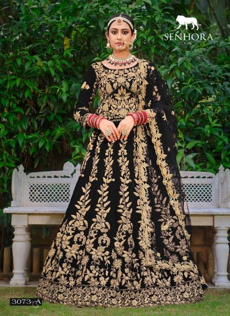 Black Latika By Senhora Velvet With Dori Work Function Wear Designer Lehenga Choli Catalog 3073 A
