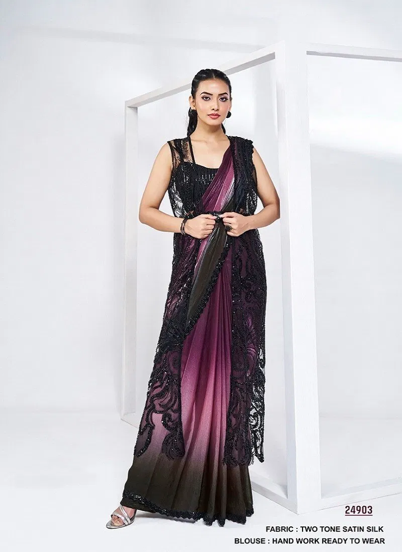 Black Multi Colour Elyssia Mohmanthan Royal By Mahotsav Designer Party Wear Saree Wholesale In India 24903