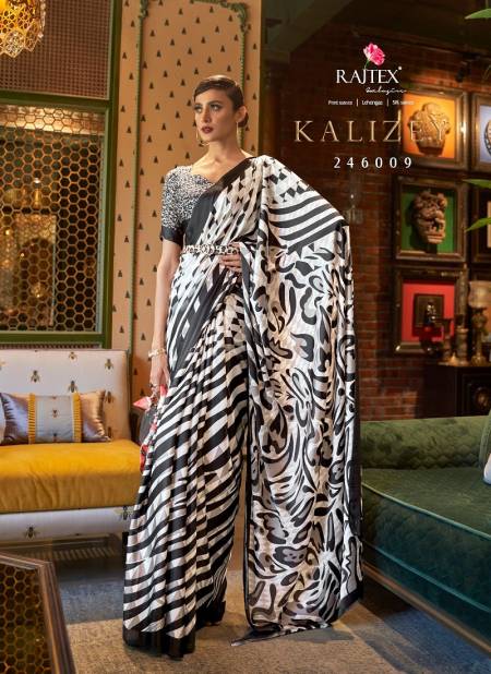 Black Multi Colour Kalizey By Rajtex Printed Japan Crepe Saree Suppliers In India 246009