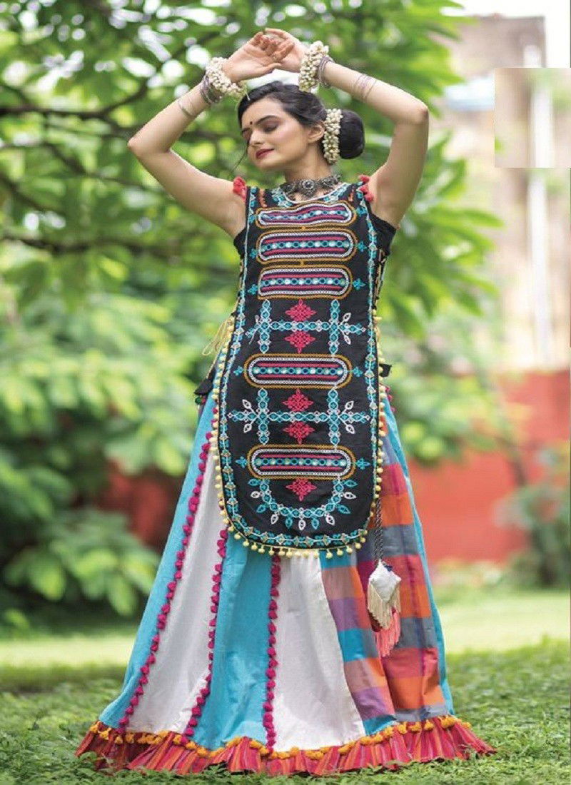 Black Multi Colour MF Mesmora Atrangi Navaratri Special Kurti With Bottom Manufacturers MF2805