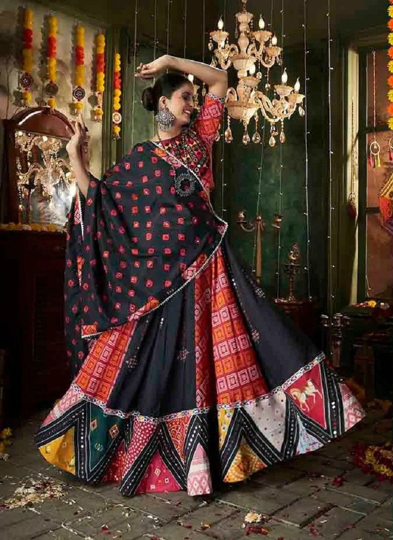 Black Multi Colour Raas Vol 12 By Shubhkala Designer Navratri Wholesale Lehenga Choli Suppliers In India 2411