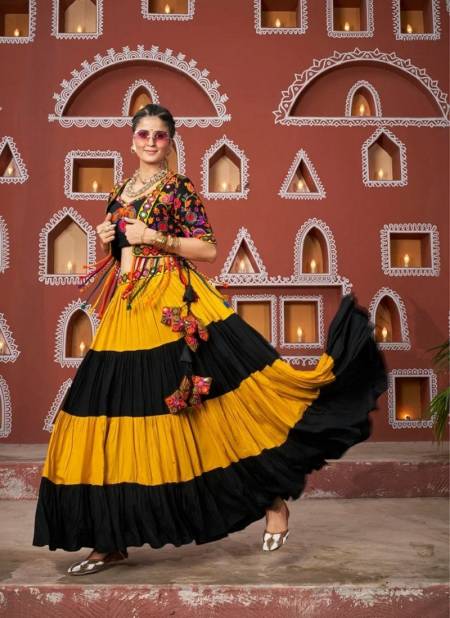 Black Multi Colour Raas Vol 17 By Shubhkala Navratri Lehenga Choli With Jacket Wholesale Online 2462