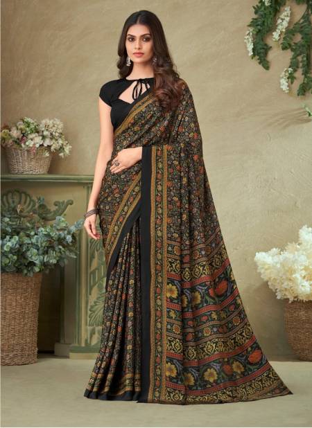 Black Multi Colour Vivanta Silk 16 By Ruchi Printed Silk Crepe Saree Wholesalers Price In Surat 21506 A
