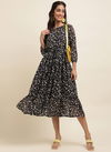 Black Raisin American Georgette Party Wear Western Midi Dress Catalog OLRF0058
