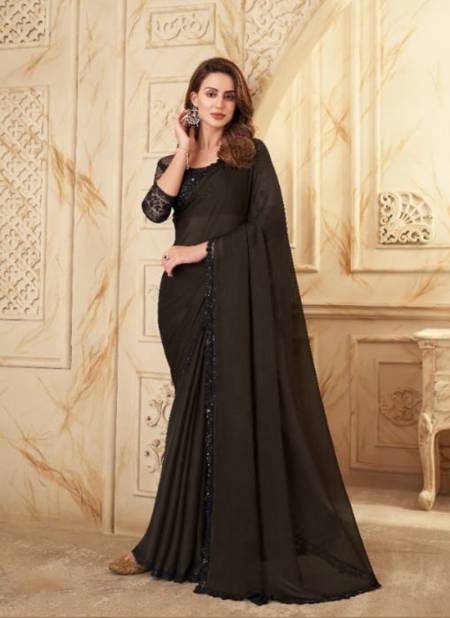 Black Salsa Style 2nd Edition By TFH Party Wear Sarees Catalog 7515
